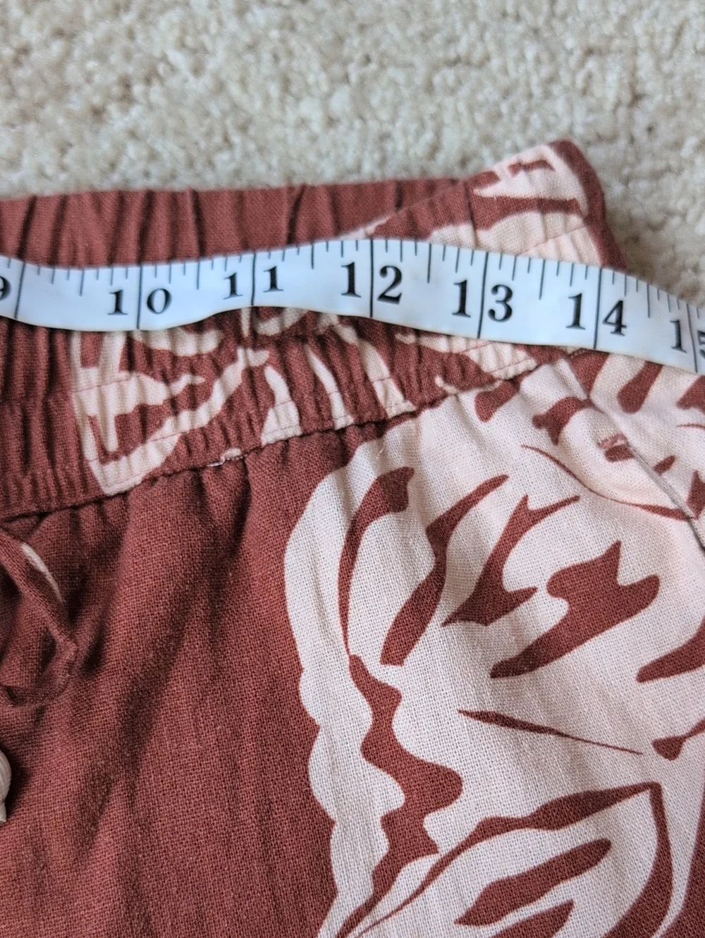 Rachel Zoe Rust and Cream Shell-Print Wide Leg Pants S - Picture 10 of 13